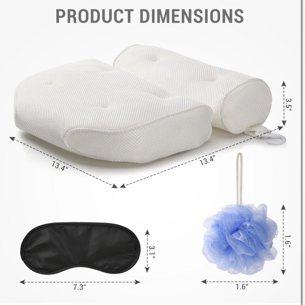NEW Luxury Bathtub Pillow - Luxury Mesh Bathtub Pillow for Neck & Back Support